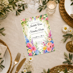 Whimsical Garden Arch Florals Wedding Invitation
