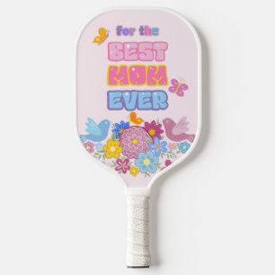 Whimsical Garden Birds & Butterflies Best Mom Ever Pickleball Paddle