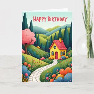Whimsical Garden Birthday Card