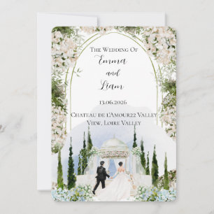 Whimsical Garden Chateau Altar Wedding Invitation