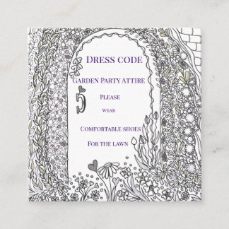 Whimsical Garden Door Floral Wedding Dress Code Enclosure Card