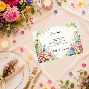 Whimsical Garden Estate Romance Wedding Thank You Card