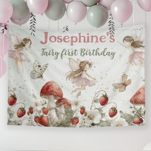 whimsical garden fairy first birthday banner