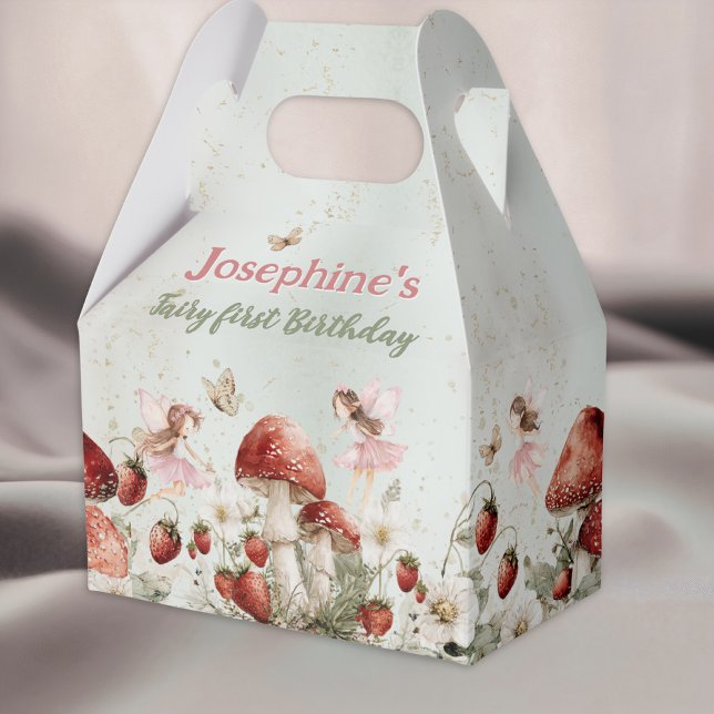 whimsical garden fairy first birthday custom favor box (Creator Uploaded)