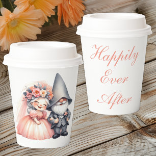 Whimsical Garden Gnome Rustic Fairytale Wedding  Paper Cups