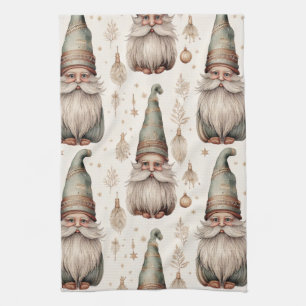 Whimsical Garden Gnomes & Botanical (1) Kitchen Towel