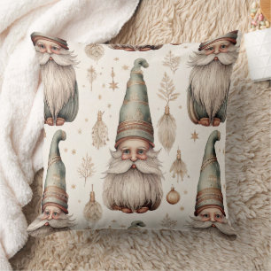 Whimsical Garden Gnomes & Botanical (1) Throw Pillow