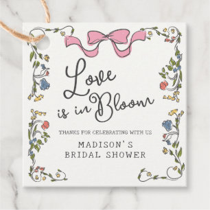 Whimsical Garden Party Floral Doodle Bridal Shower Favour Tags