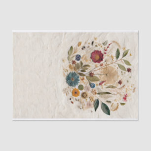Whimsical Garden Pressed Flowers Bohemian Wedding Tissue Paper