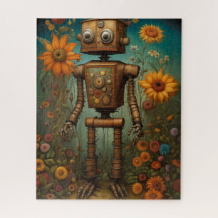Whimsical Garden Robot   Digital Art  Jigsaw Puzzle