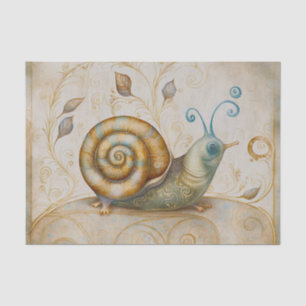 Whimsical Garden Snail Tissue Paper