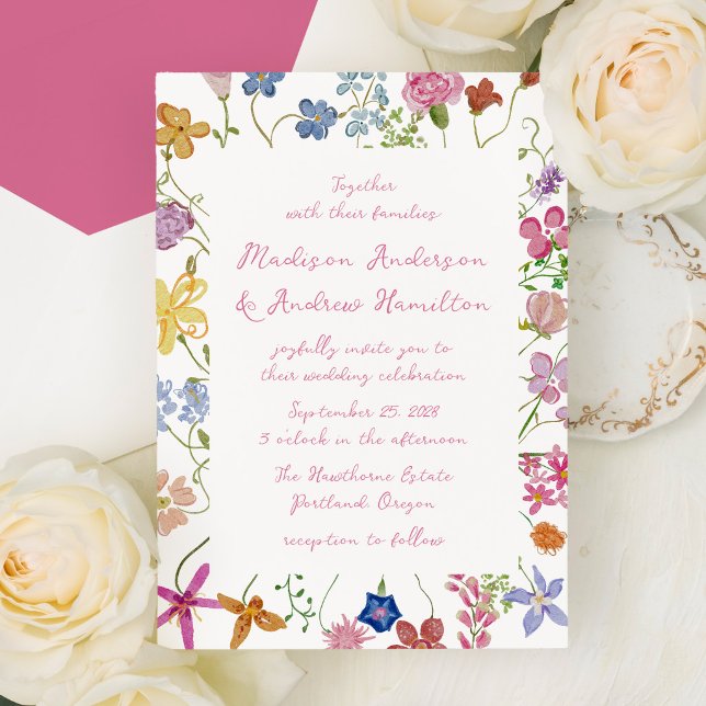 Whimsical Garden Wildflower Wedding Invitation (Creator Uploaded)