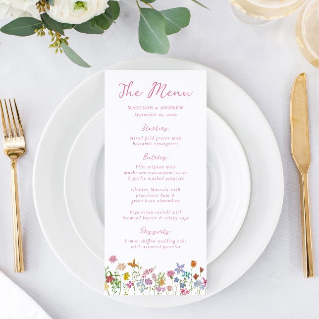 Whimsical Garden Wildflower Wedding Menu (Creator Uploaded)