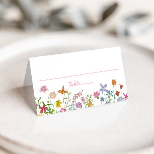 Whimsical Garden Wildflower Wedding Place Card