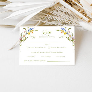 Whimsical Garden Wildflower Wedding RSVP Card