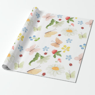 Whimsical garden wrapping paper