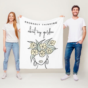 Whimsical Gardener Boho Yellow Floral Personalized Fleece Blanket