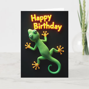 Whimsical Gecko Birthday Card