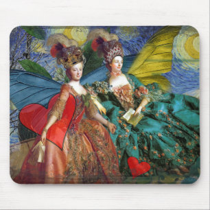 Whimsical Gemini Astrology Artwork Painting Mouse Pad