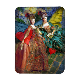 Whimsical Gemini Women Butterflies Fun Collage Magnet