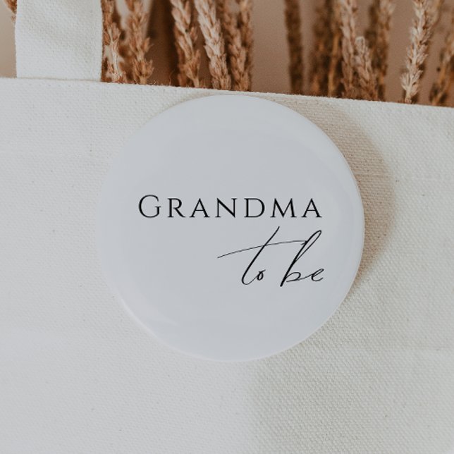 Whimsical Gender Neutral Grandma To Be 2 Inch Round Button (Creator Uploaded)
