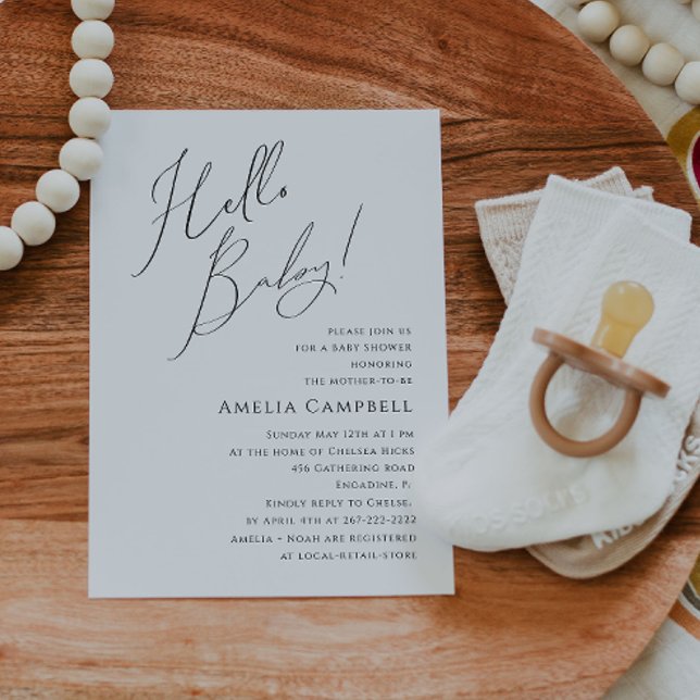 Whimsical Gender Neutral Hello Baby! Baby Shower Invitation (Creator Uploaded)