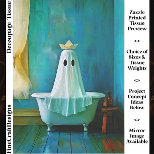 Whimsical Ghost Bath, Spooky Bathroom FW1R Tissue Paper