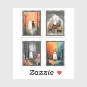 Whimsical Ghost Illustrations Halloween Stamp Pack