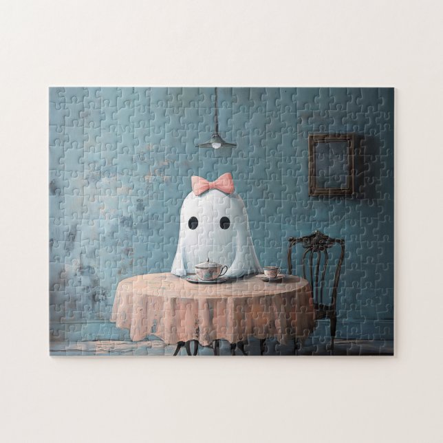 Whimsical Ghost Tea Party Jigsaw Puzzle (Horizontal)