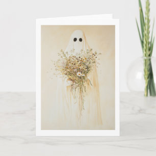 Whimsical Ghost with Wildflowers Invitation