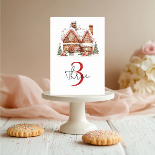 Whimsical Gingerbread House Birthday  Table Number
