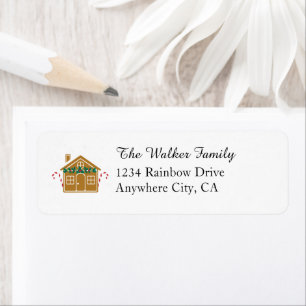 Whimsical Gingerbread House Holiday Address Label