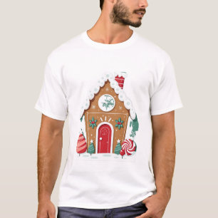 Whimsical Gingerbread House in Christmas Wonderlan T-Shirt