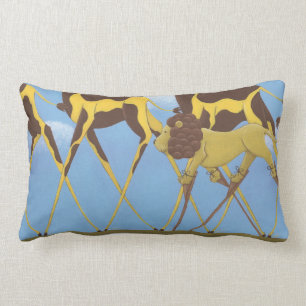 Whimsical Giraffe and Lion Pillow