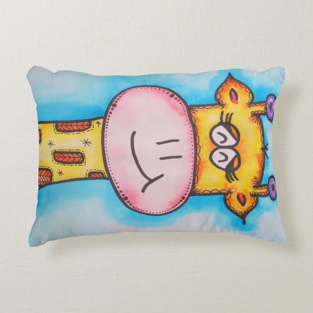 Whimsical Giraffe Decorative Pillow (Front)