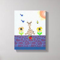 Whimsical Giraffe in Nature Scene