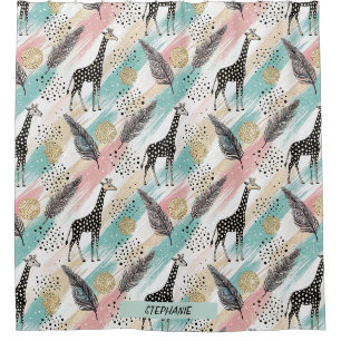 Whimsical Giraffe Polka Dot Pattern – Pastel