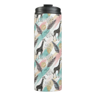 Whimsical Giraffe Polka Dot Pattern – Pastel Thermal Tumbler