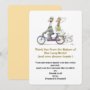 Whimsical Giraffe Wedding Thank You Card