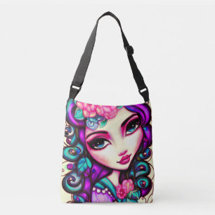 Whimsical Girl Artistic Crossbody Bag