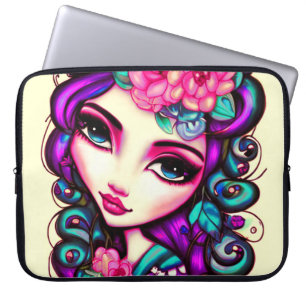 Whimsical Girl Artistic Laptop Sleeve