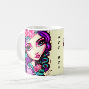 Whimsical Girl Artistique Café Mug