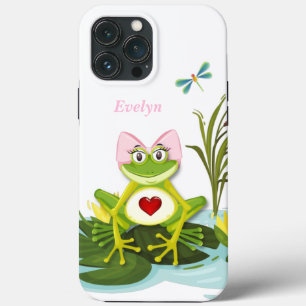 Whimsical Girl Frog   Personalized iPhone 13 Pro Max Case