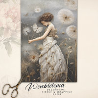 Whimsical Girl In A Field Of Dandelions Decoupage
