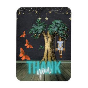 Whimsical Girl In Swing Surreal Thank You Magnet