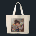 Whimsical Girl Painter Tote Bag<br><div class="desc">Whimsical Girl Painter Tote Bag Carry your essentials in style with this Whimsical Girl PainterTote Bag. This tote features a charming and imaginative illustration of a whimsical girl designed with soft colors and playful artistic elements. perfect for shopping, books, errands, or everyday use, it combines creativity and practicality in one...</div>