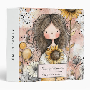 Whimsical Girl Watercolor with Floral Accents (11) Binder