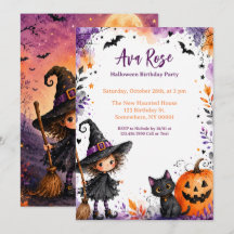 Whimsical Girl Witch Halloween Birthday Party 