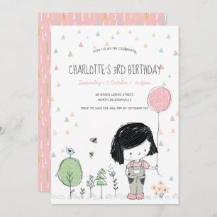 Whimsical Girls Toddlers Invitation Anniversaire