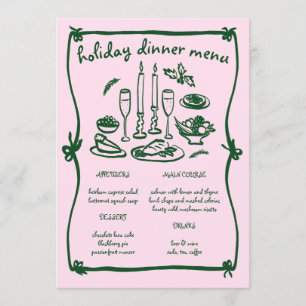 Whimsical Girly Christmas Holiday Dinner Party Menu